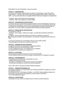 Règlement Jeu Concours Foire 2025